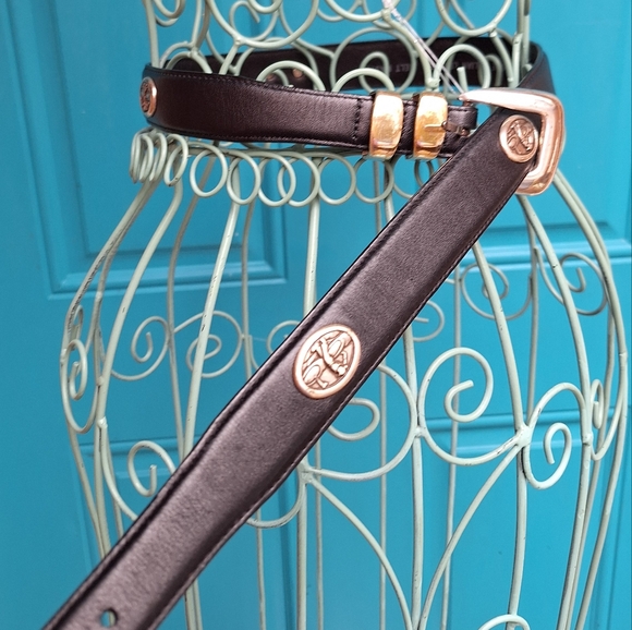 Genuine Leather GOLF Belt Mens Studded Silver Metal Buckle Golfers Logo Icon 34 - Picture 6 of 17